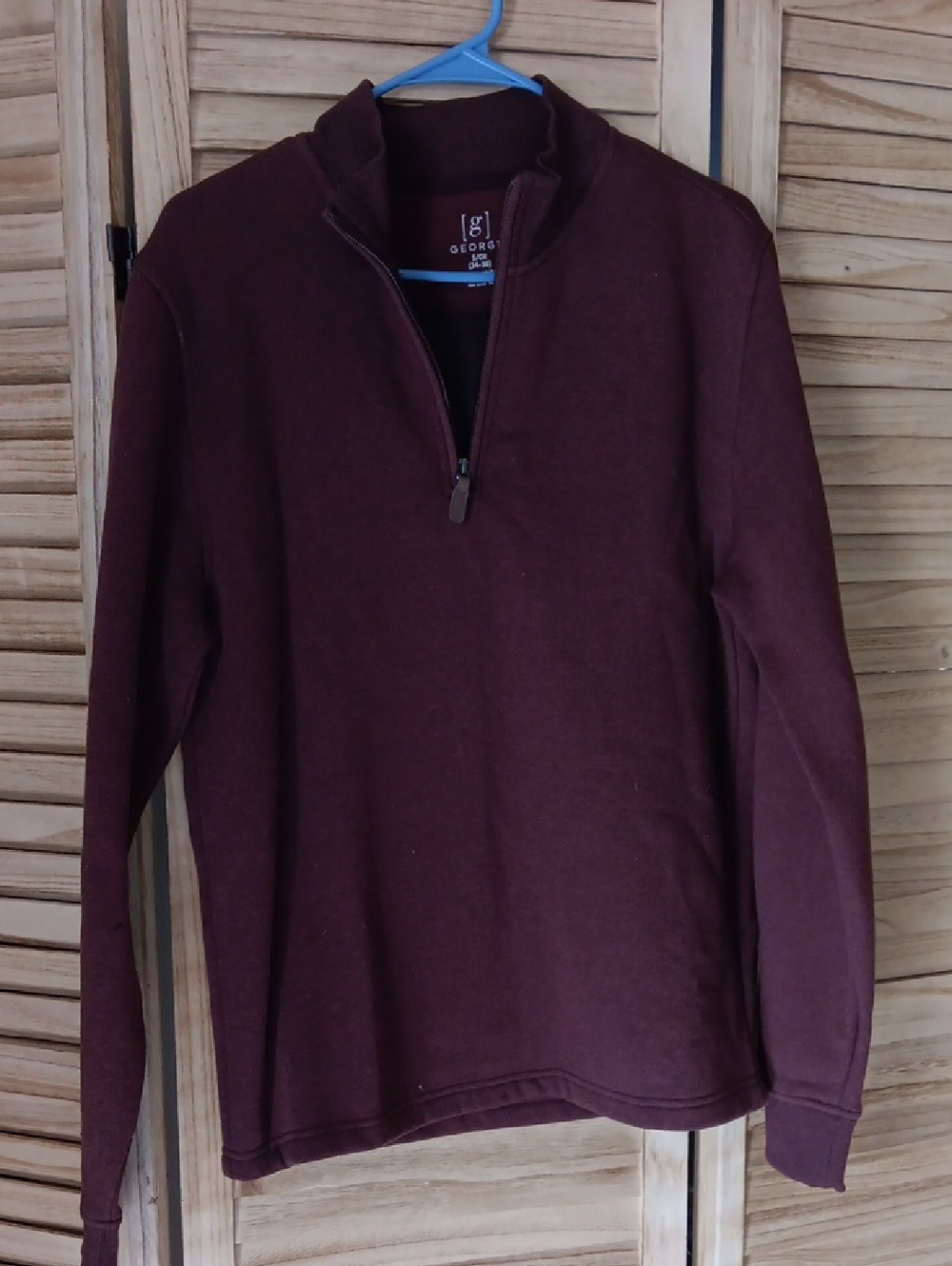 George Men's Zip-Neck Sweater  Maroon NWOT
